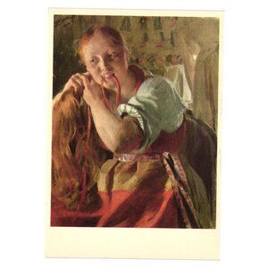Margit 1891 Anders Zorn Vintage Postcard Mora Zornmuseet Sweden Artwork Museum